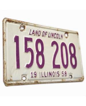 Americká SPZ Illinois 1958 Land of Lincoln 158 208