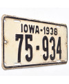 Americká SPZ Iowa 1938 White 75-934