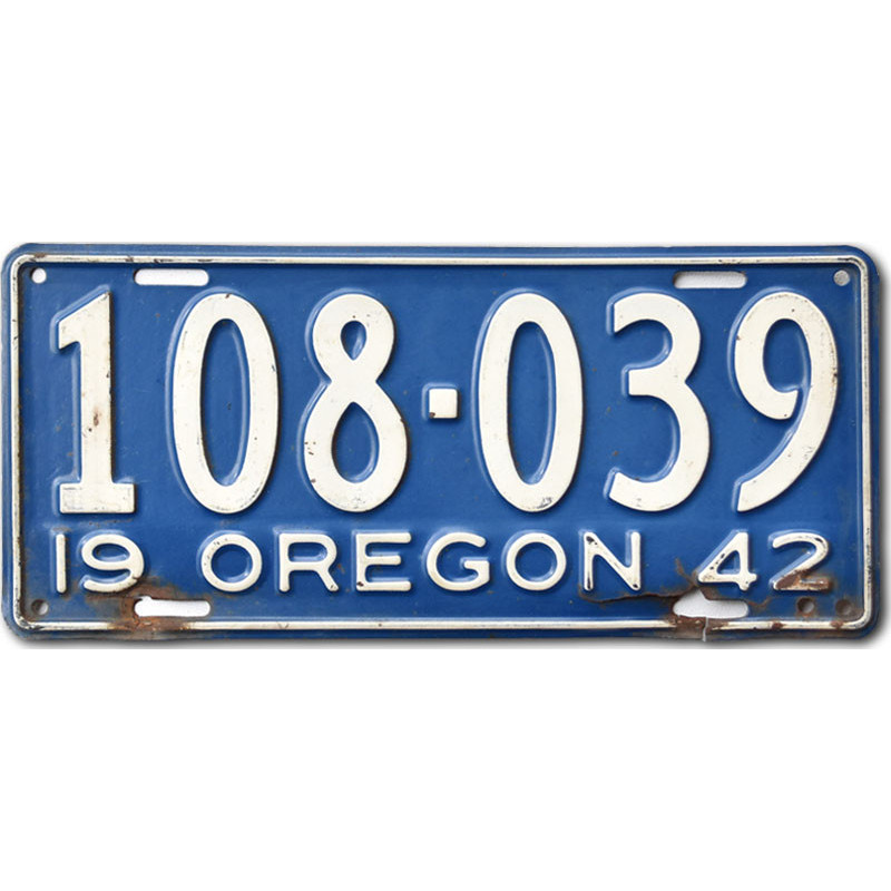 Americká SPZ Oregon 1942 Blue 108-039