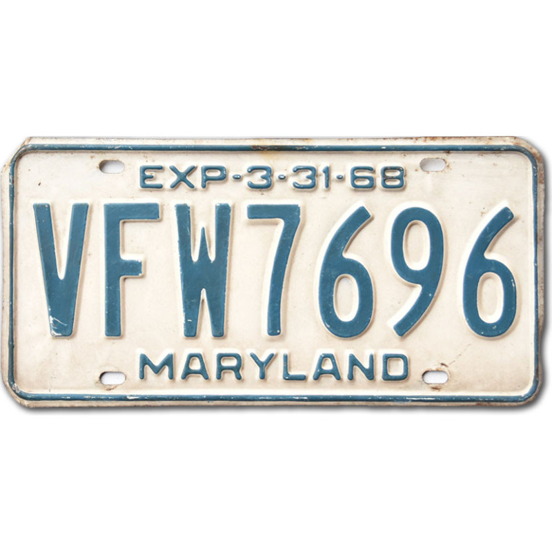 Americká SPZ Maryland 1968 Veteran Foreign War 7696