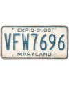 Americká SPZ Maryland 1968 Veteran Foreign War 7696