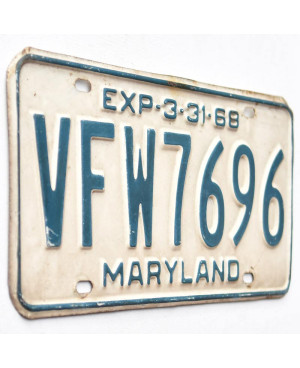 Americká SPZ Maryland 1968 Veteran Foreign War 7696