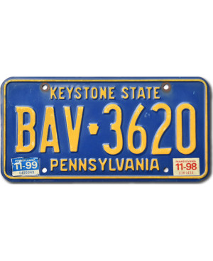Americká SPZ Pennsylvania Keystone BAV-3620