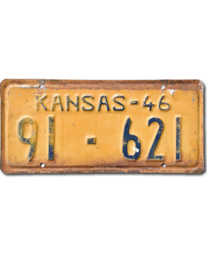 Americká SPZ Kansas 1946 Yellow 91-621
