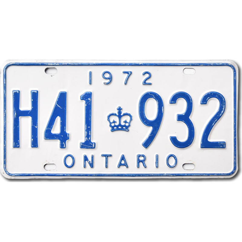Kanadská SPZ Ontario 1972 White H41 932