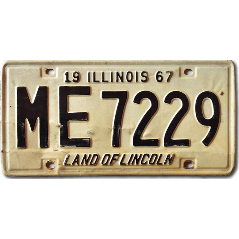 Americká SPZ Illinois 1967 Land of Lincoln ME 7229