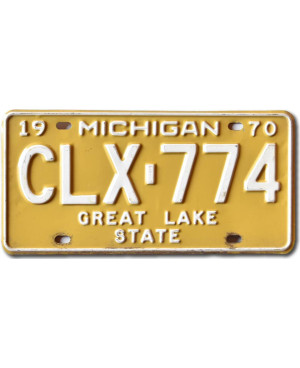 Americká SPZ Michigan 1970 Great Lake State CLX-774