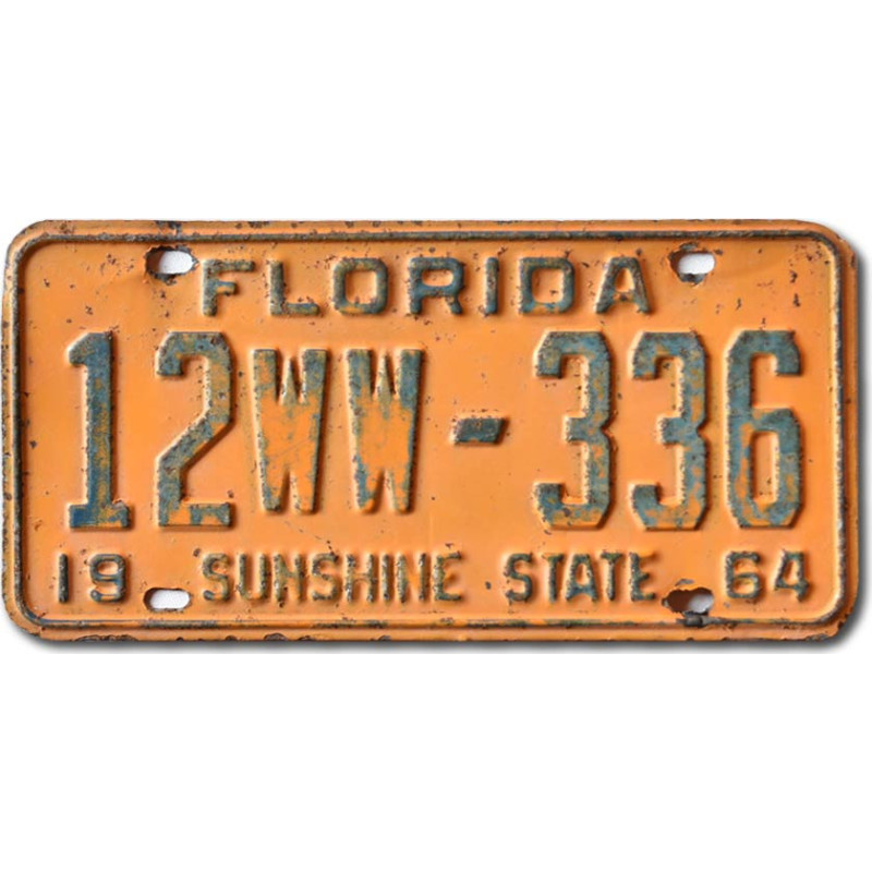 Americká SPZ Florida 1964 Orange 12WW-336