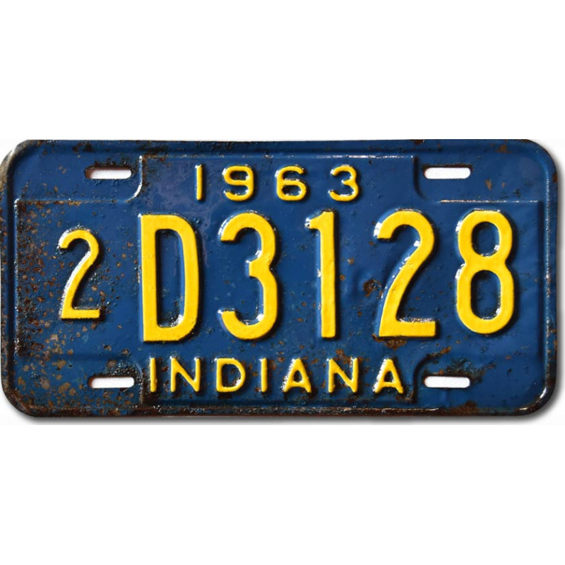 Americká SPZ Indiana 1963 Blue 2D3128