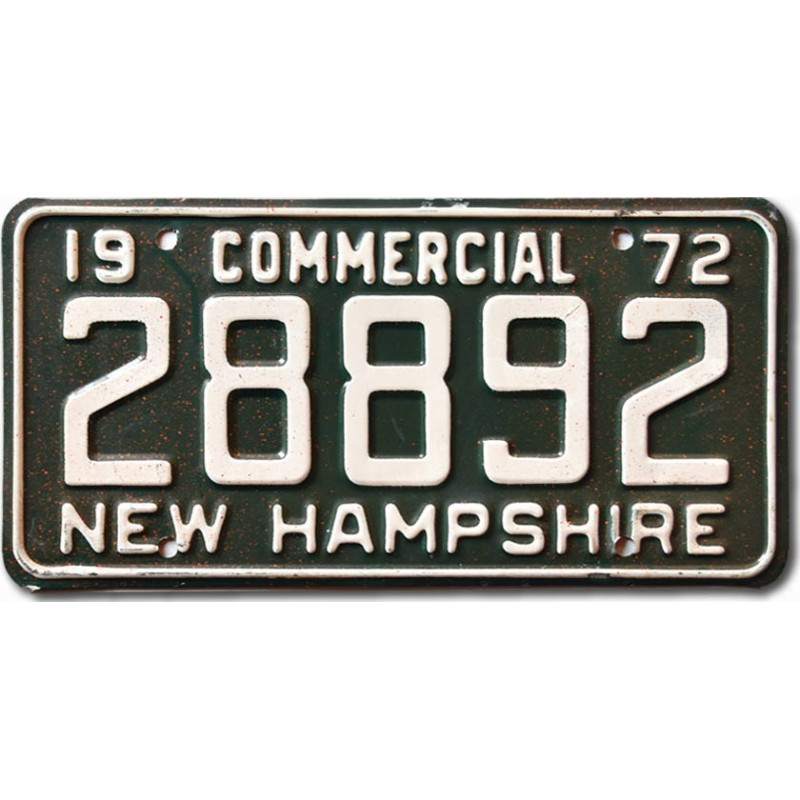 Americká SPZ New Hampshire 1972 Commercial 28892