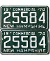 Americká SPZ New Hampshire 1970 Commercial 25584 pár