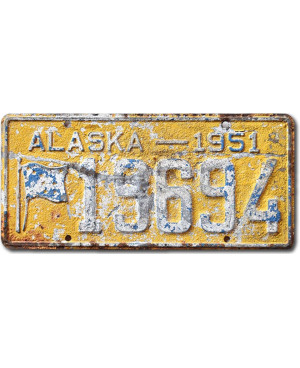 Americká SPZ Alaska 1951 Antique 19694