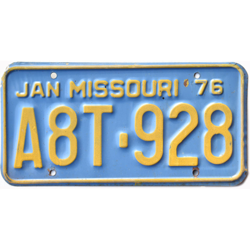 Americká SPZ Missouri 1976 Blue A8T-928
