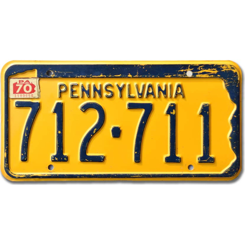Americká SPZ Pennsylvania 1970 Yellow 712-711