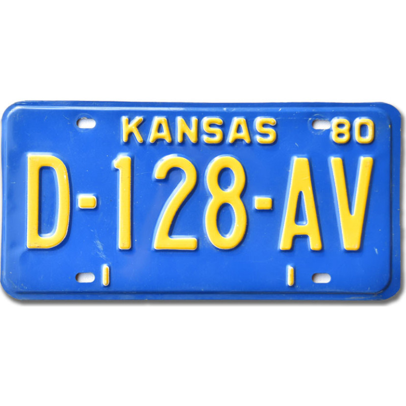 Americká SPZ Kansas 1980 Blue D-128-AV