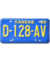 Americká SPZ Kansas 1980 Blue D-128-AV