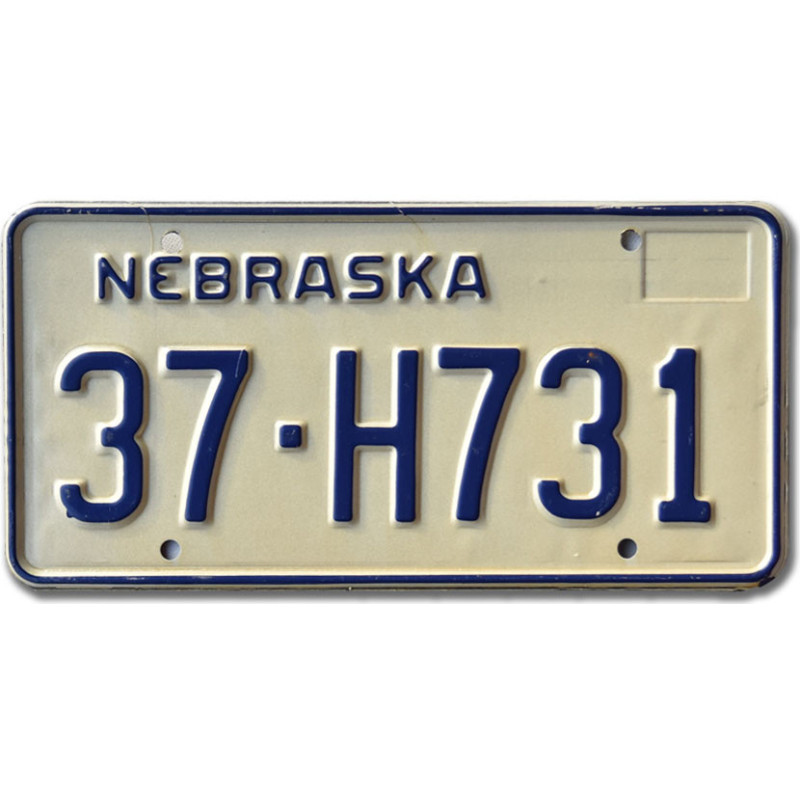 Americká SPZ Nebraska White 37-H731