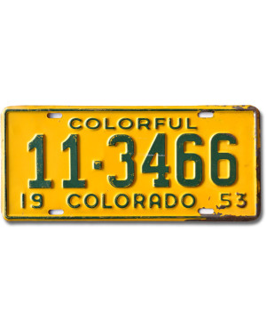 Americká SPZ Colorado 1953 Colorful 11-3466