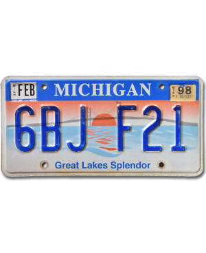 Americká SPZ Michigan Great Lakes Splendor 6BJ F21