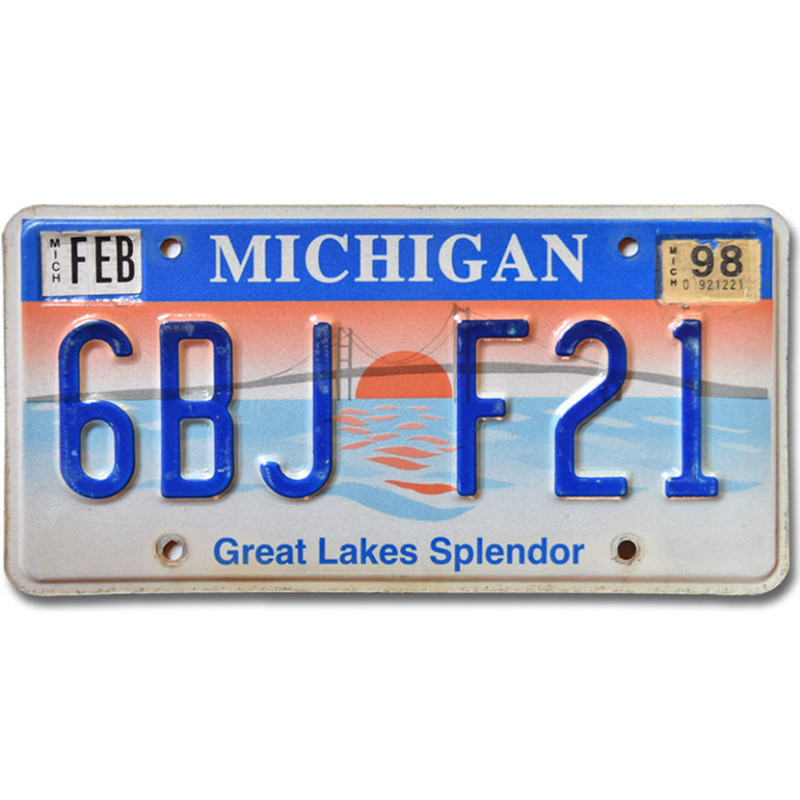 Americká SPZ Michigan Great Lakes Splendor 6BJ F21