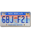 Americká SPZ Michigan Great Lakes Splendor 6BJ F21
