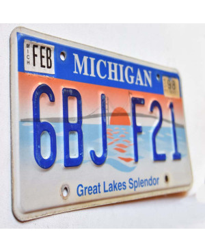 Americká SPZ Michigan Great Lakes Splendor 6BJ F21