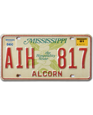 Americká SPZ Mississippi Alcorn Hospitality AIH 817