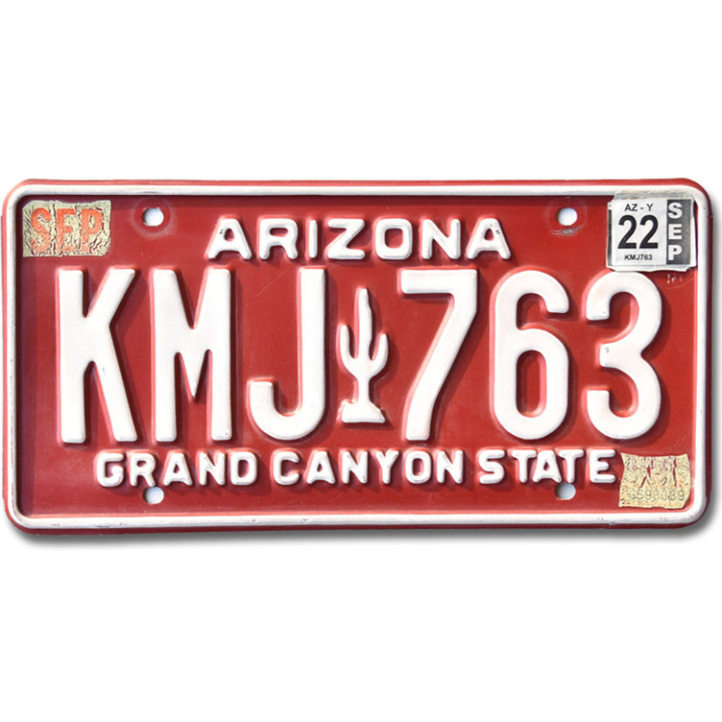 Americká SPZ Arizona Red Cactus KMJ 763