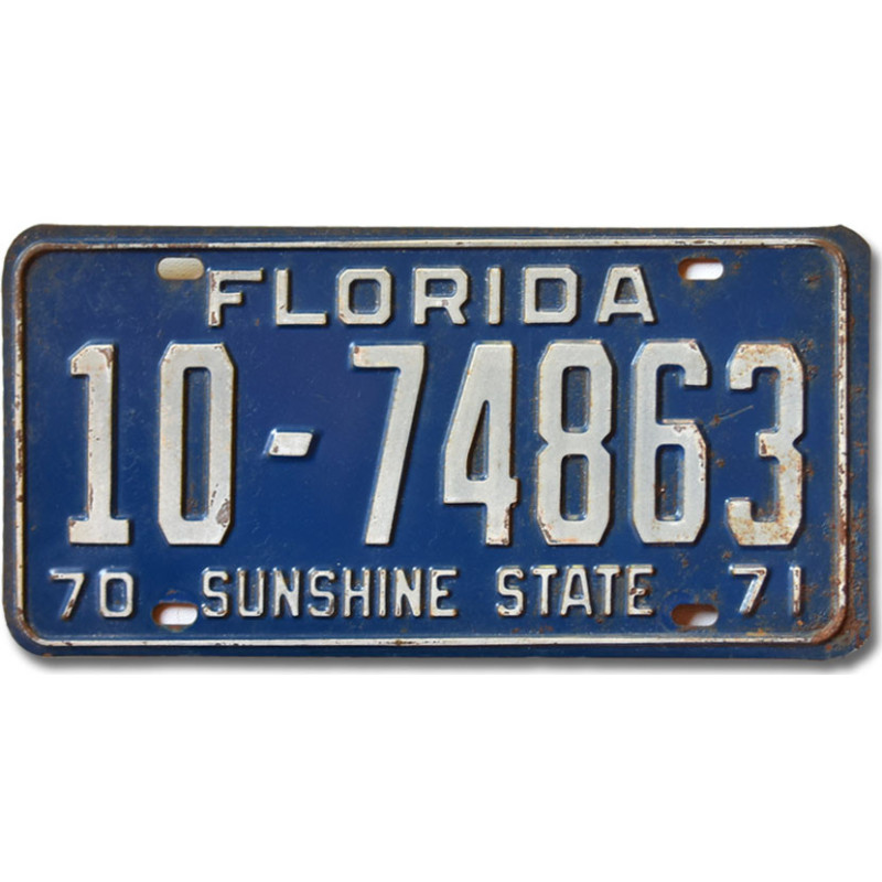 Americká SPZ Florida 1970 Sunshine State 10-74863