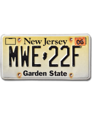 Americká SPZ New Jersey Garden State MWE-22F
