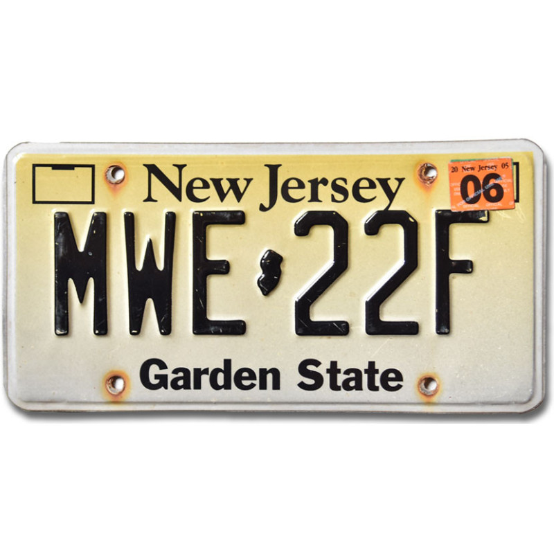 Americká SPZ New Jersey Garden State MWE-22F
