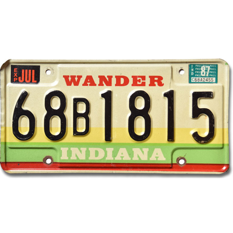 Americká SPZ Indiana 1987 Wander 68B1815