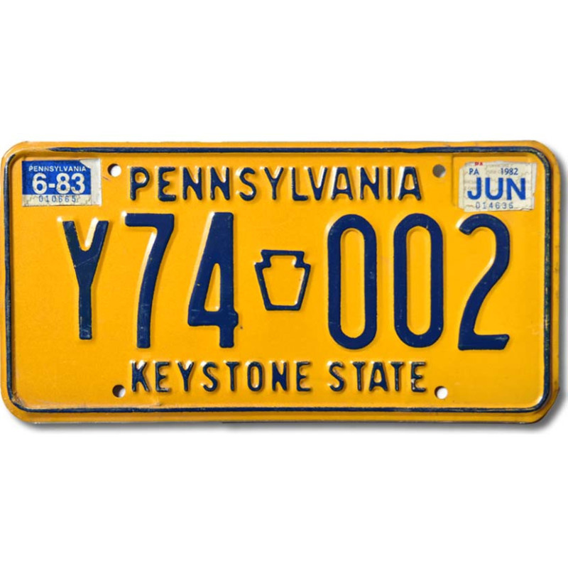 Americká SPZ Pennsylvania 1982 Keystone Y74 002