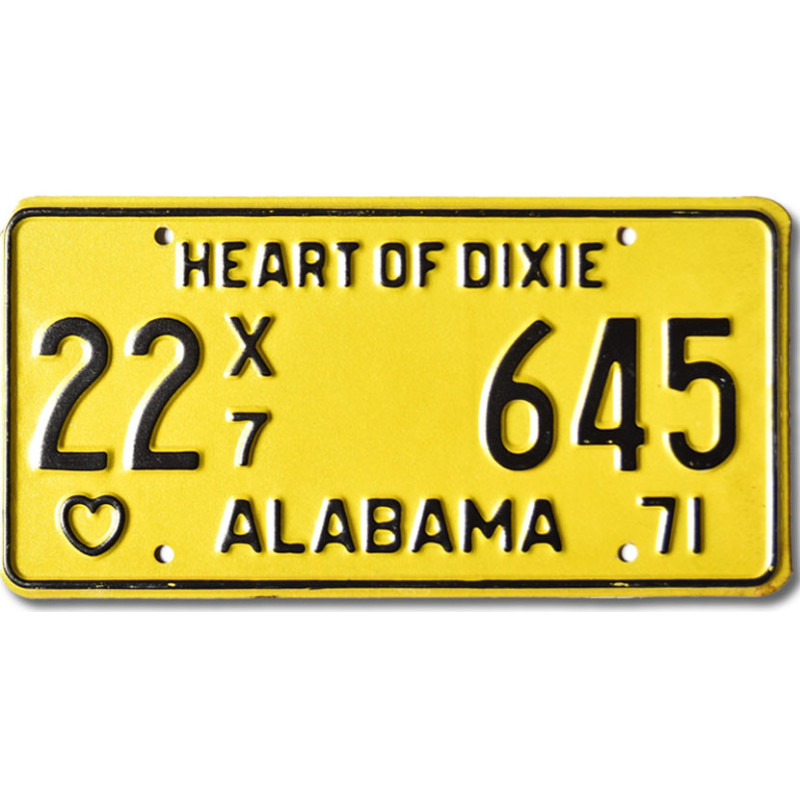 Americká SPZ Alabama 1971 Truck Heart of Dixie 22X7 645