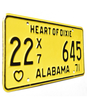 Americká SPZ Alabama 1971 Truck Heart of Dixie 22X7 645