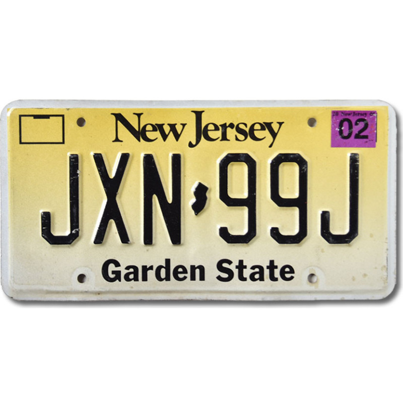 Americká SPZ New Jersey Garden State JNX-99J