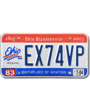 Americká SPZ Ohio Bicentennial EX74VP