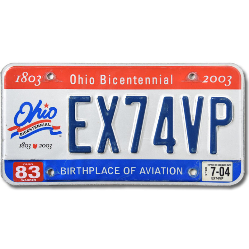 Americká SPZ Ohio Bicentennial EX74VP