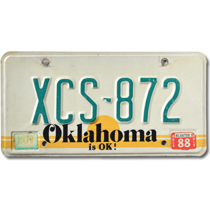 Americká SPZ Oklahoma is OK XCS-872