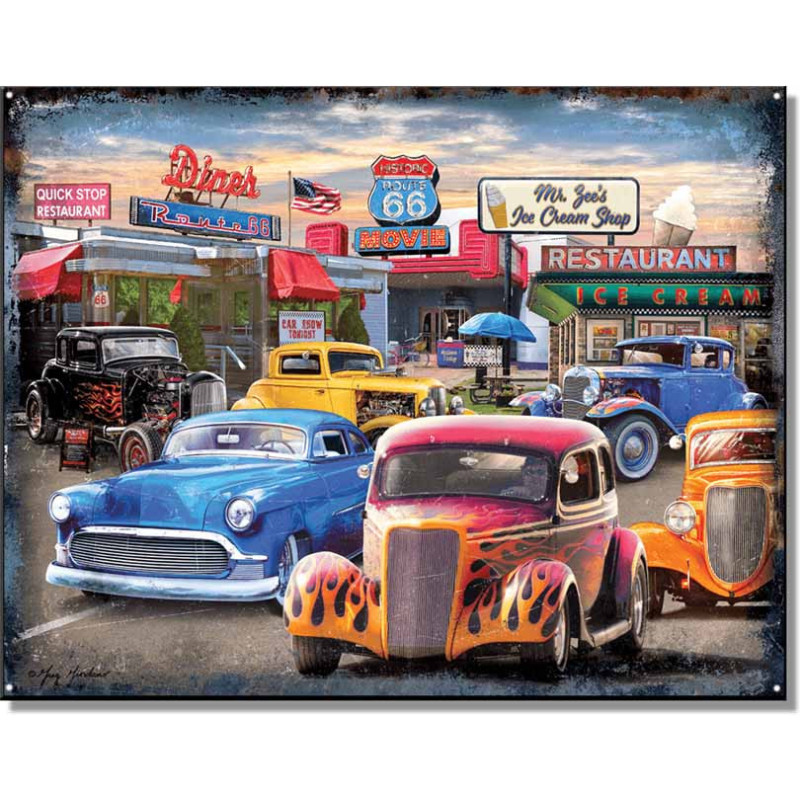 Plechová cedule Route 66 Springbok 40 cm x 32 cm