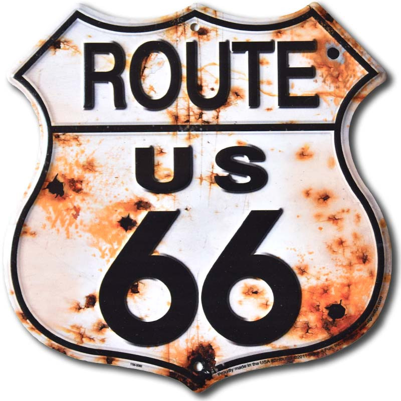 Plechová cedule Route 66 Rusty 30 cm x 30 cm