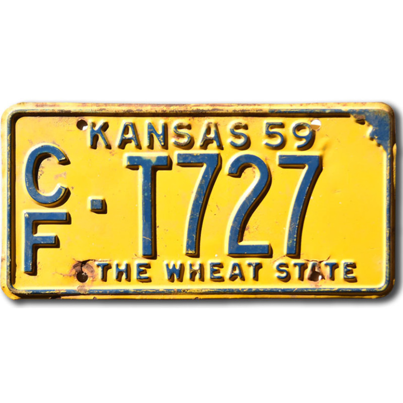Americká SPZ Kansas 1959 Wheat State CF-T727