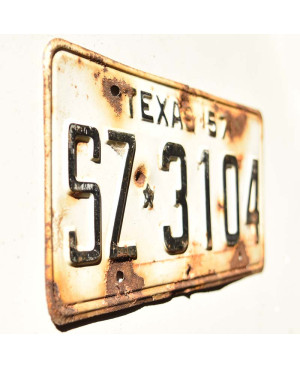 Americká SPZ Texas 1957 White SZ-3104