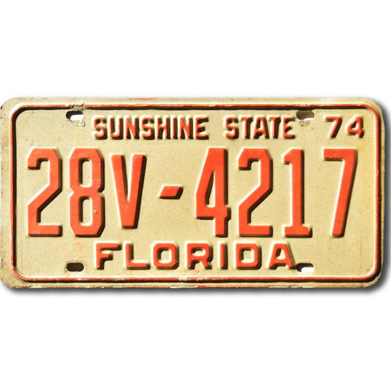 Americká SPZ Florida 1974 Sunshine State 28V-4217