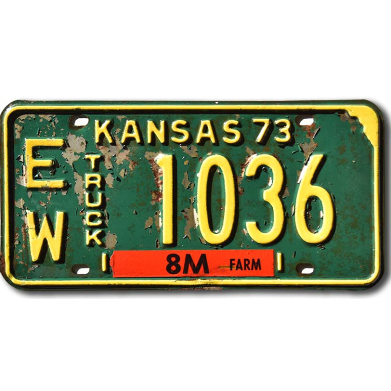 Americká SPZ Kansas 1973 Green Truck EW 1036