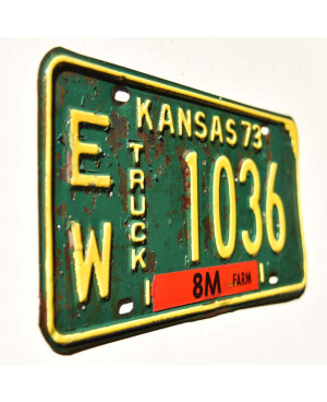 Americká SPZ Kansas 1973 Green Truck EW 1036