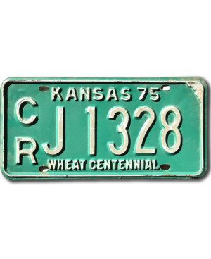 Americká SPZ Kansas 1975 Green CRJ 1328