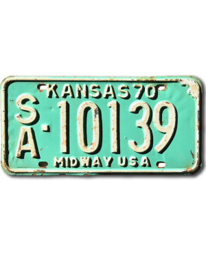Americká SPZ Kansas 1970 Midway Green SA-10139