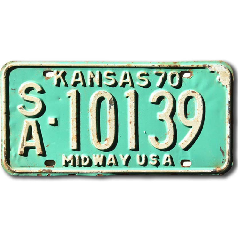 Americká SPZ Kansas 1970 Midway Green SA-10139