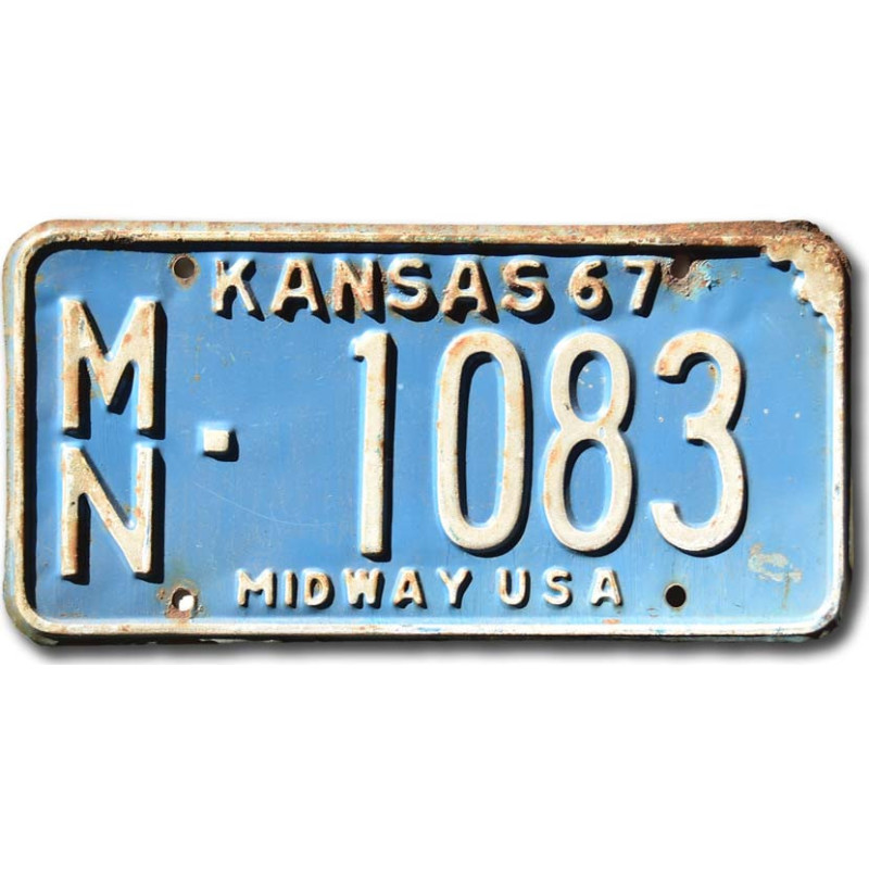 Americká SPZ Kansas 1967 Blue Midway MN-1083